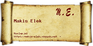 Makis Elek névjegykártya